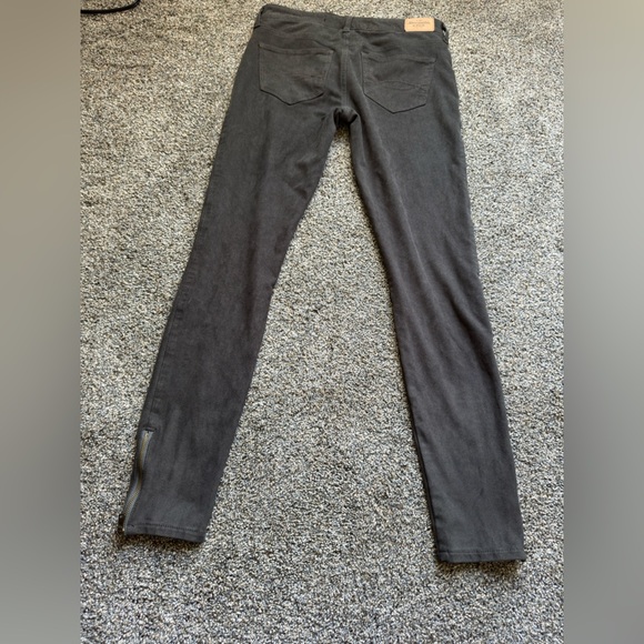 Abercrombie and Fitch grey suede pants with zipper detailing - Picture 9 of 10
